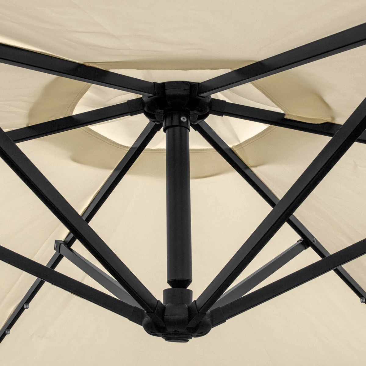Cream 3m LED Cantilever Parasol With Plain Base