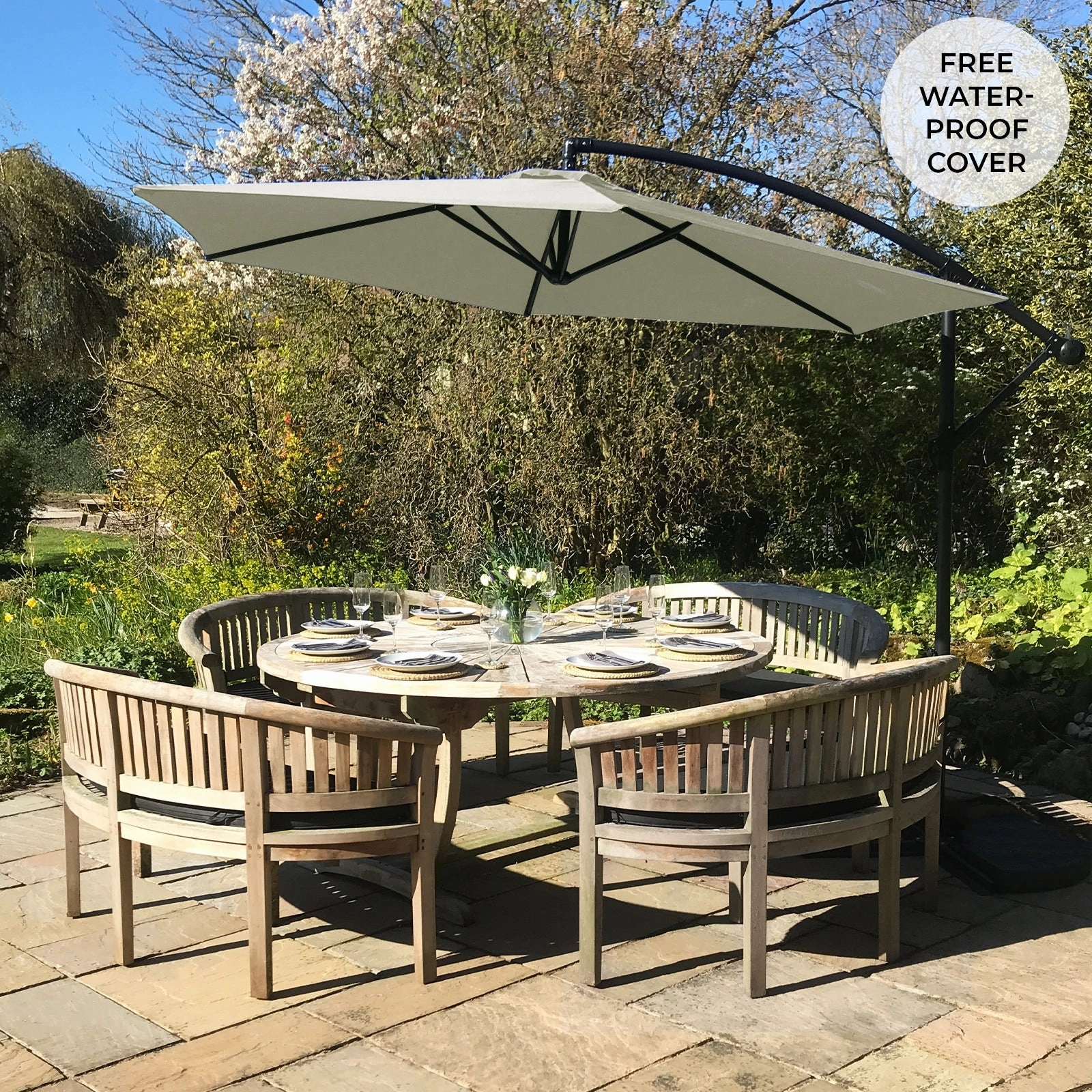 Cream Cantilever Parasol