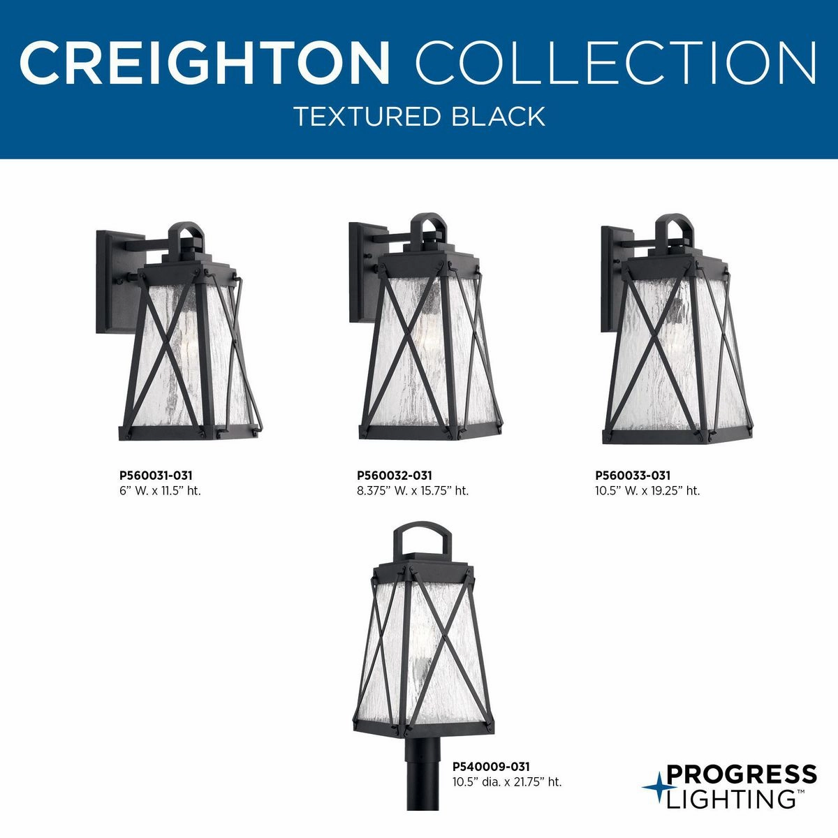 Creighton One Light Wall Lantern Black