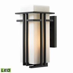 Croftwell LED Outdoor Wall Sconce Textured Matte BlackOutdoor wall sconces with motion sensor
