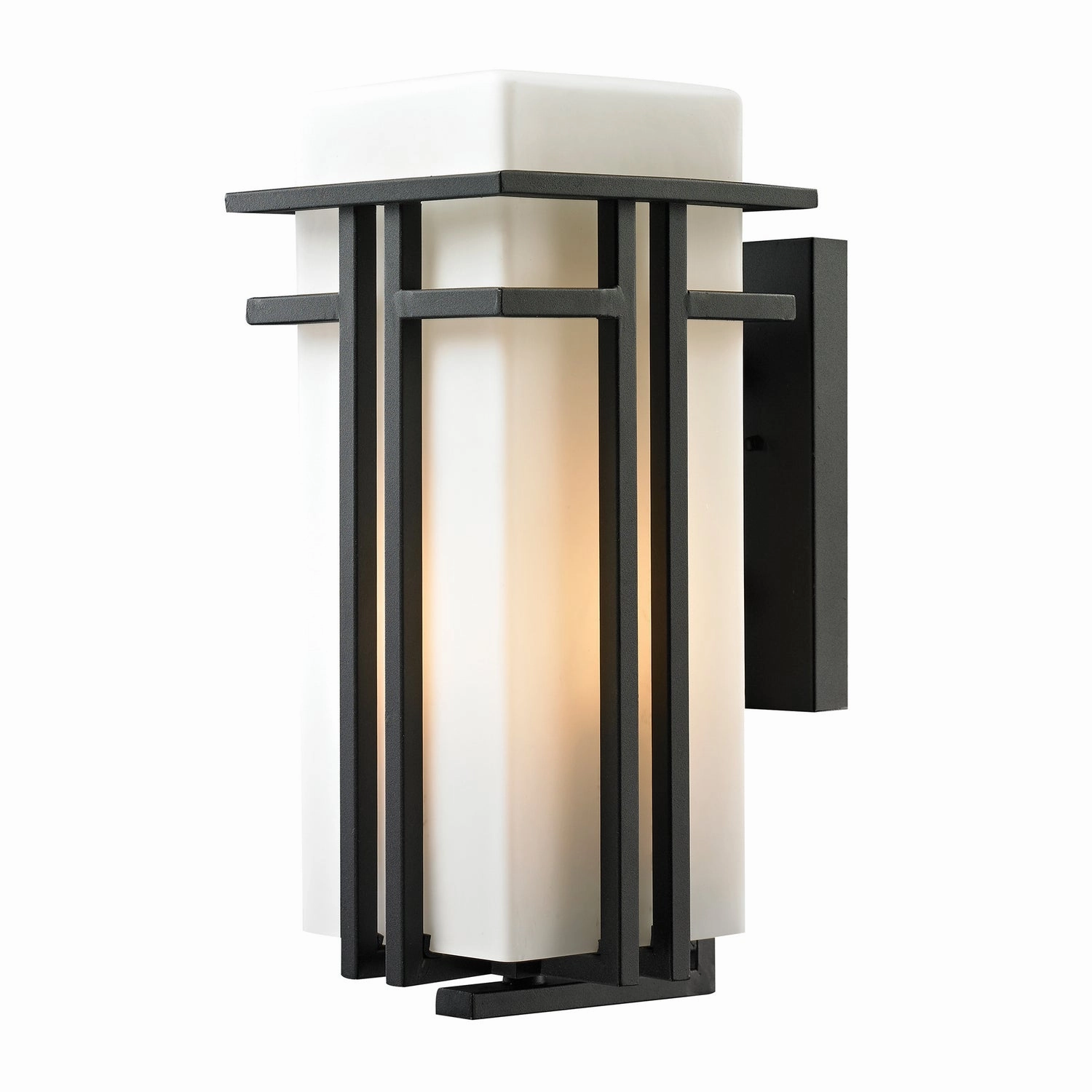 Croftwell One Light Outdoor Wall Sconce Textured Matte BlackOutdoor wall sconces with motion sensor