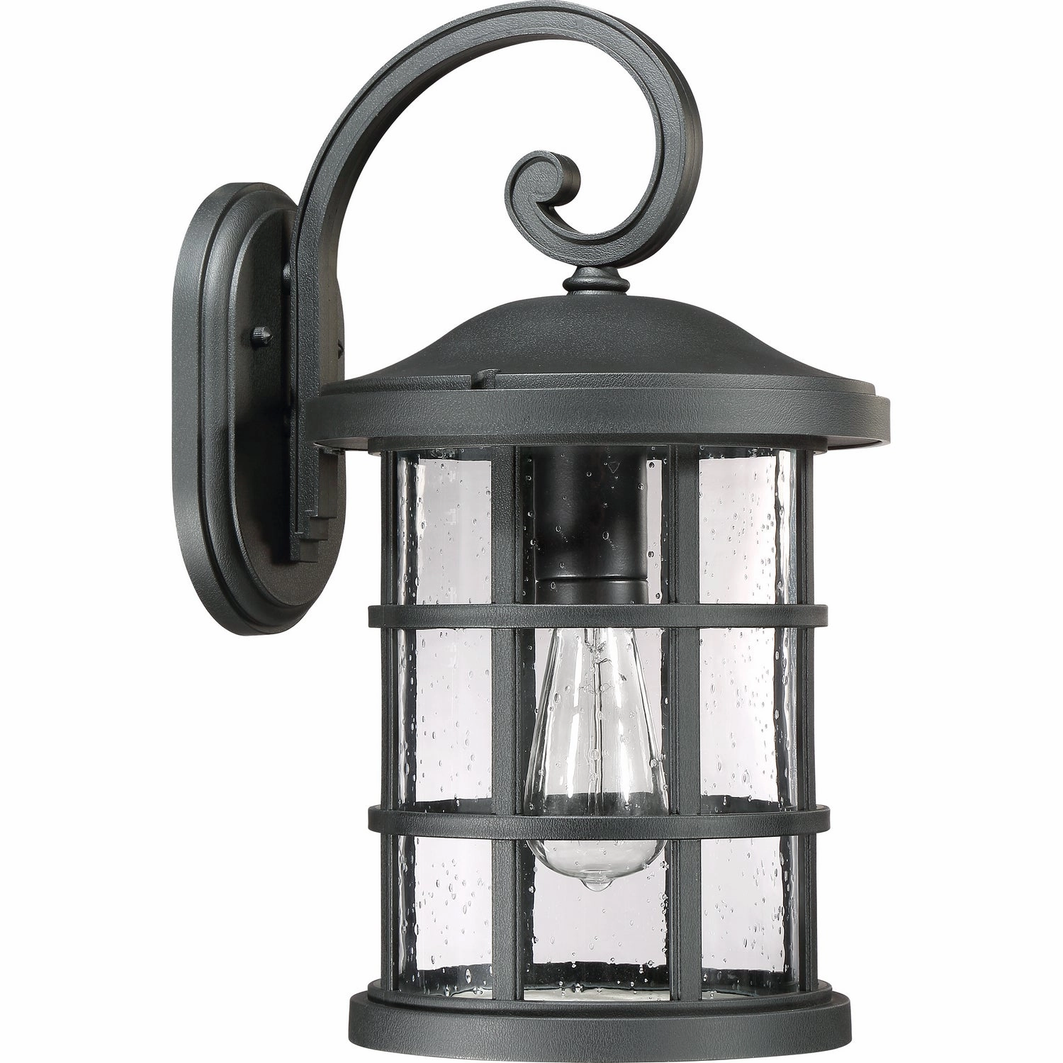 Crusade One Light Outdoor Wall Lantern Earth Black