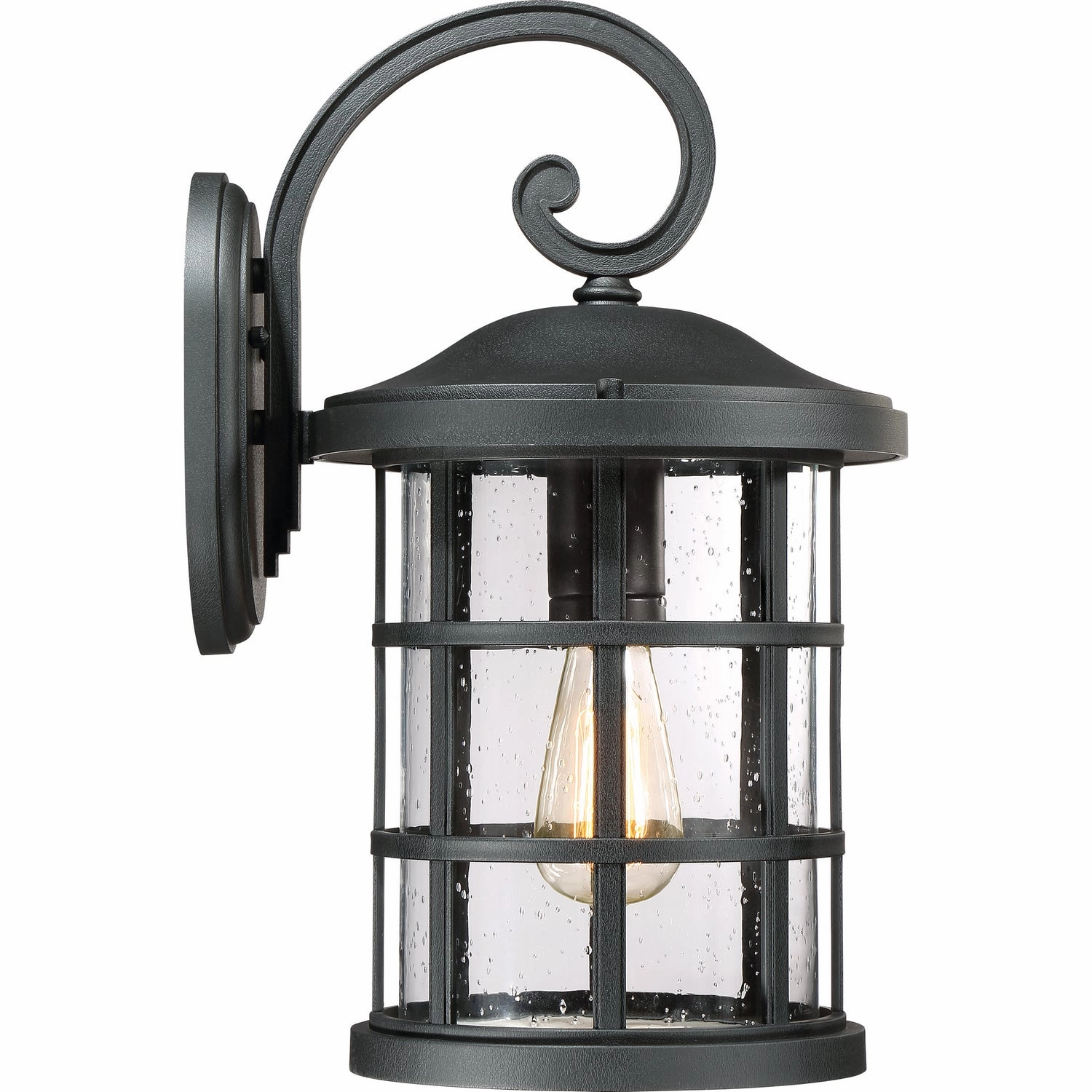 Crusade One Light Outdoor Wall Lantern Earth Black