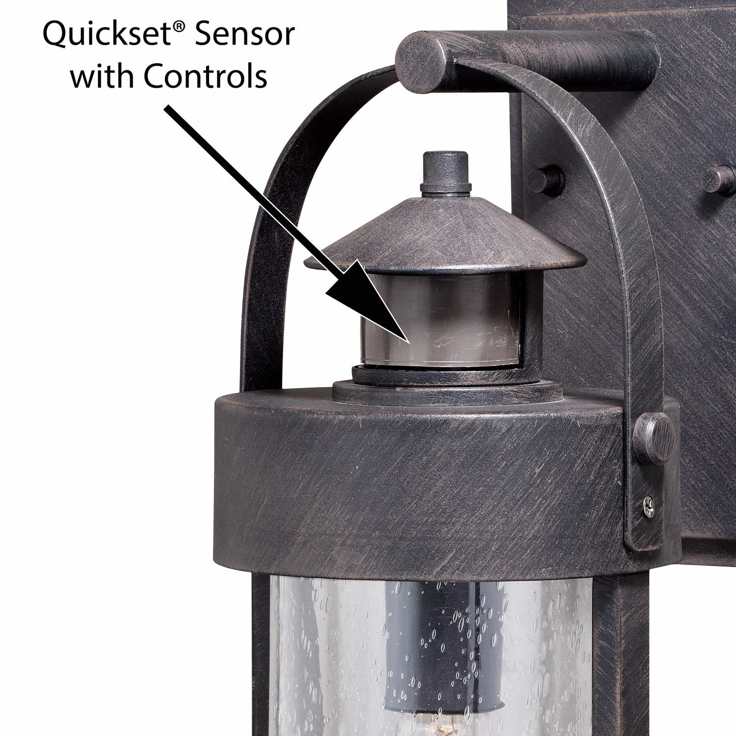 Cumberland One Light Motion Sensor Outdoor Wall Light Rust Iron