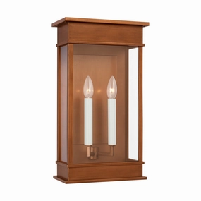 Cupertino Two Light Wall Lantern Natural CopperOutdoor wall sconces with motion sensor