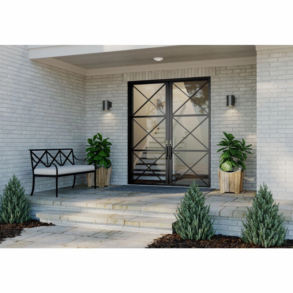 Cylinder One Light Wall Lantern Black