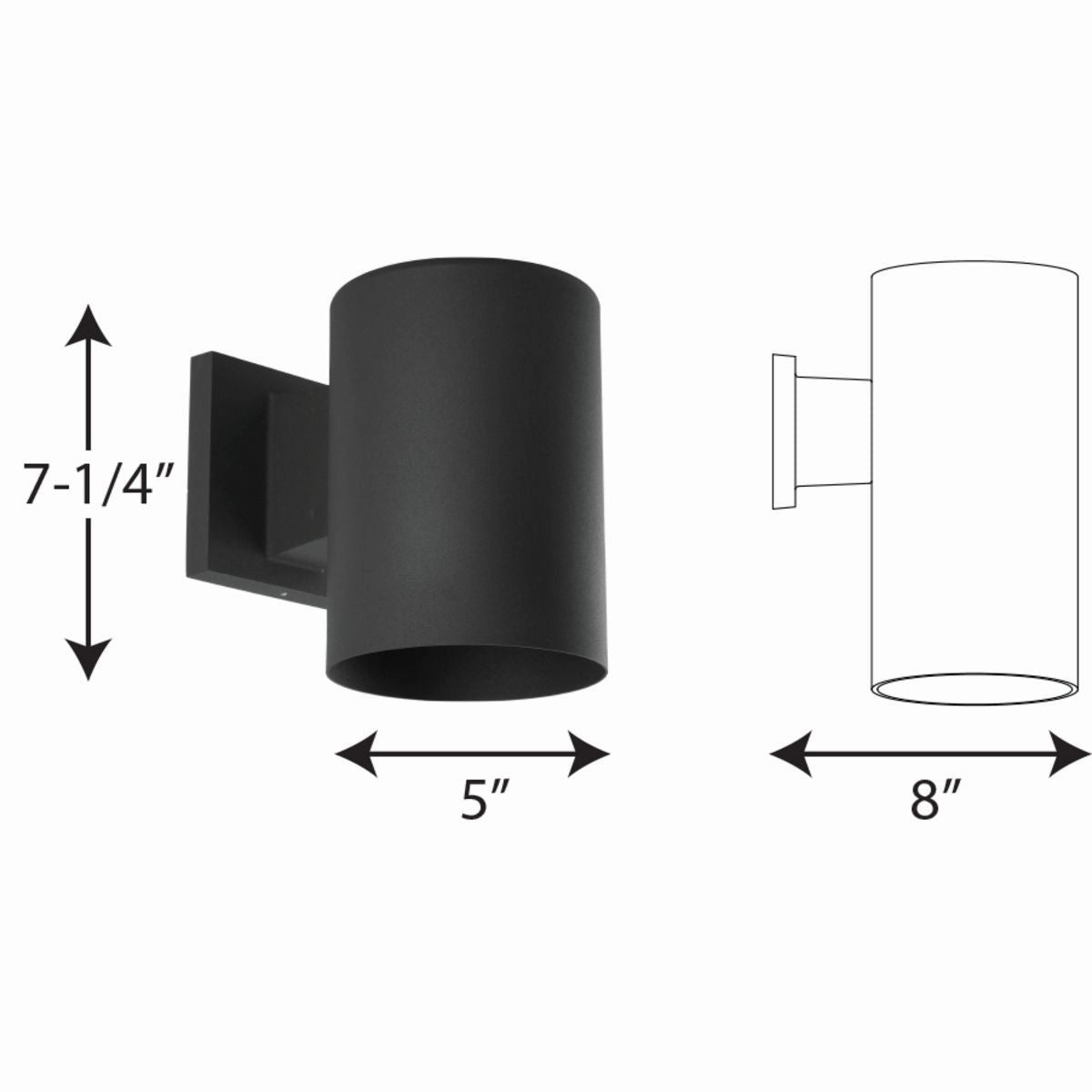 Cylinder One Light Wall Lantern Black