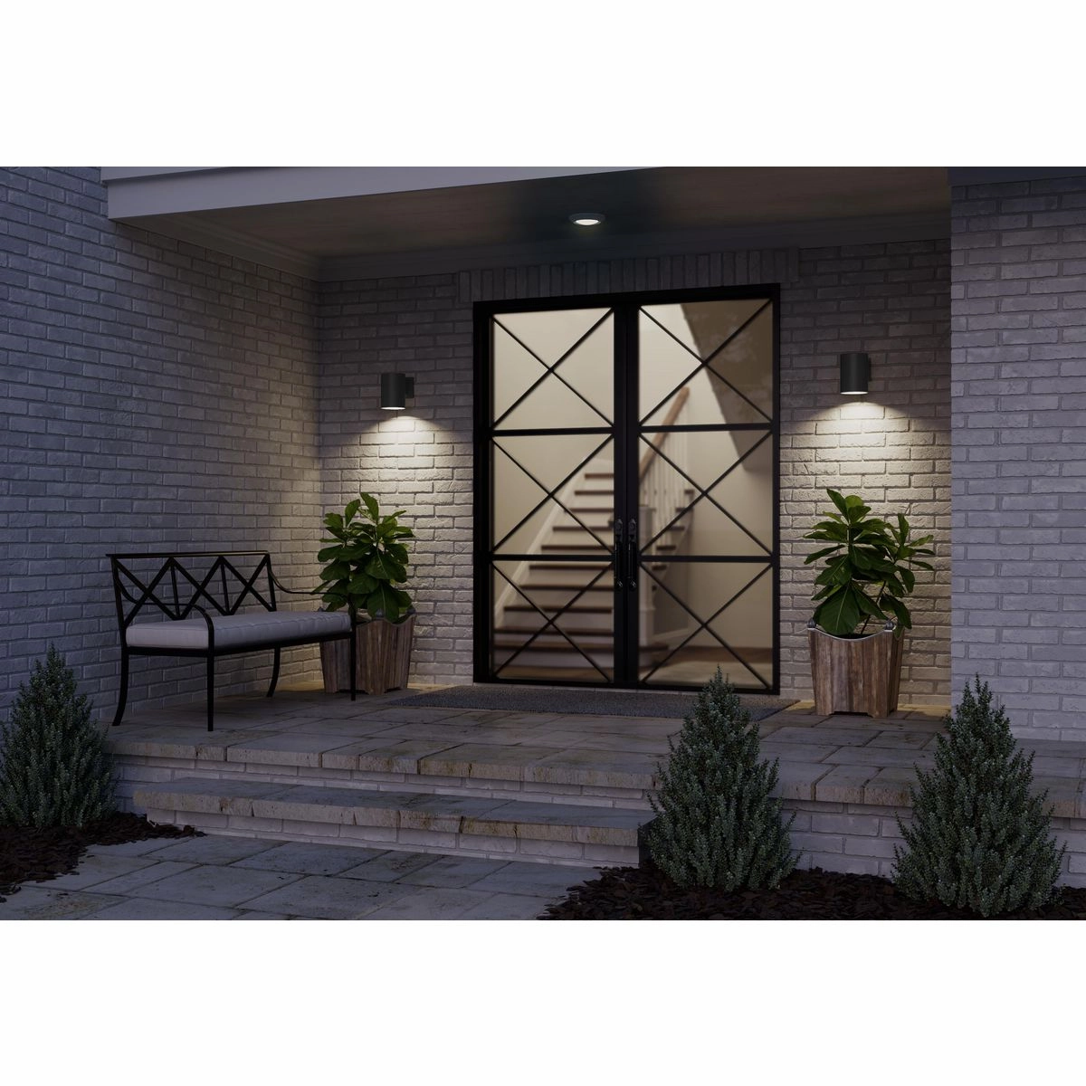 Cylinder One Light Wall Lantern Black