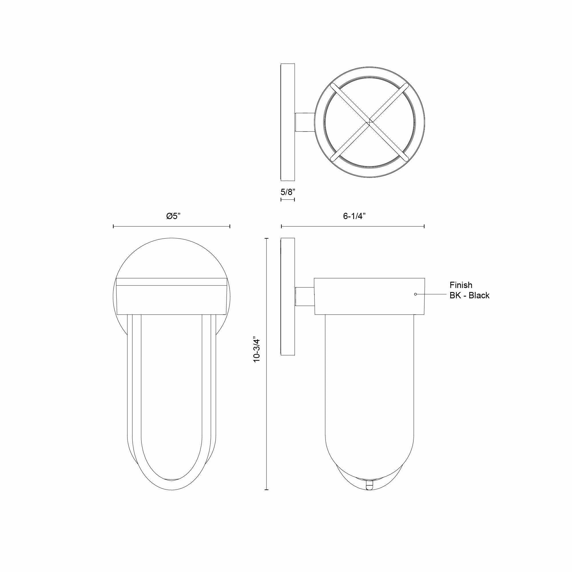 Davy LED Exterior Wall Sconce Black