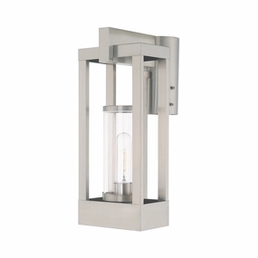 Delancey One Light Outdoor Post-Top Lanterm Brushed NickelOutdoor wall sconces with motion sensor