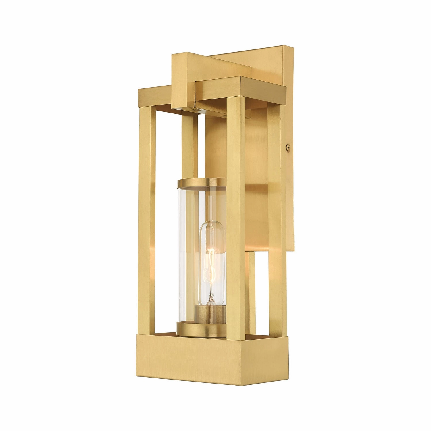 Delancey One Light Outdoor Wall Lantern Satin BrassOutdoor wall sconces with motion sensor