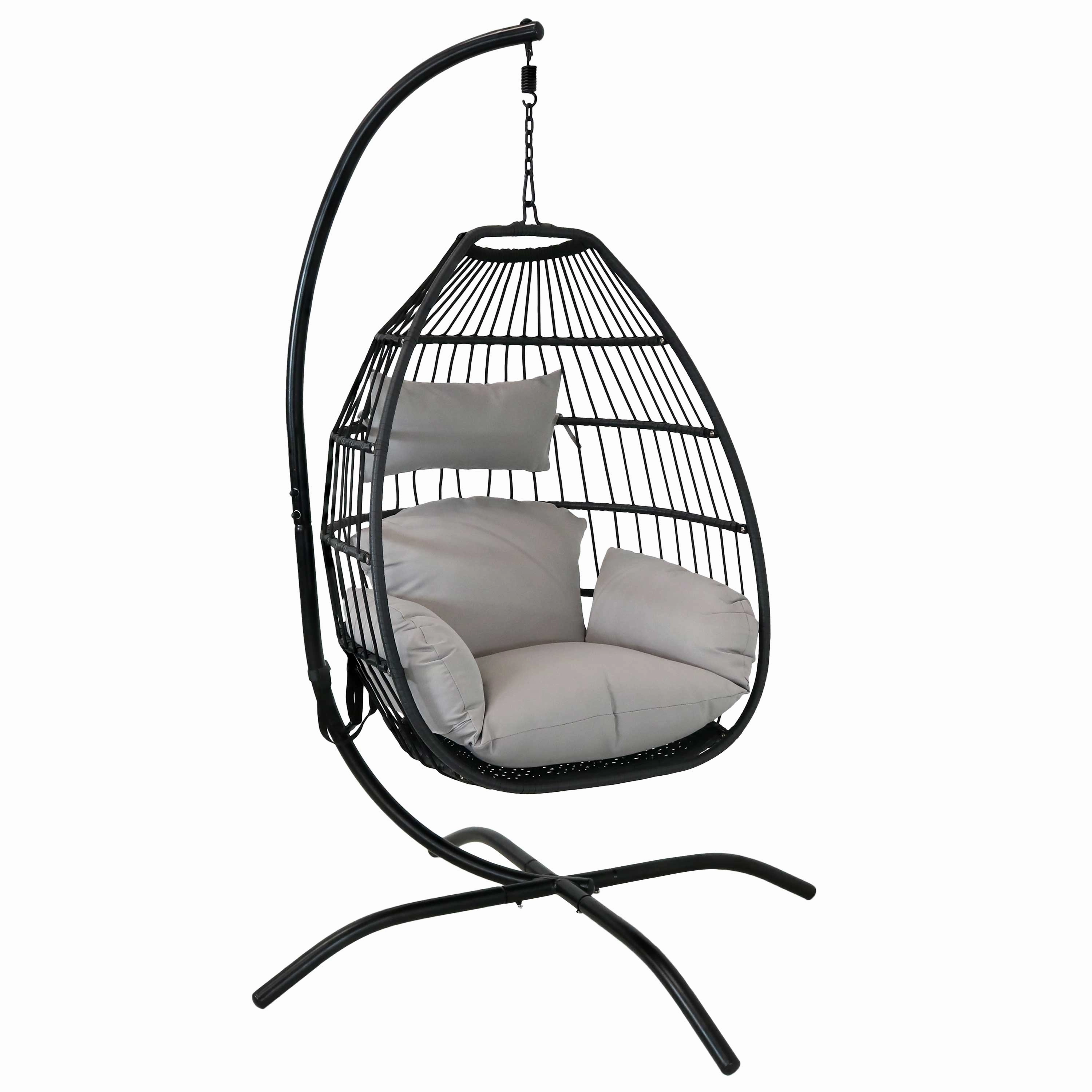 Delaney Outdoor Hanging Egg Chair with Stand and Seat Cushionsegg swing chair for outdoor use