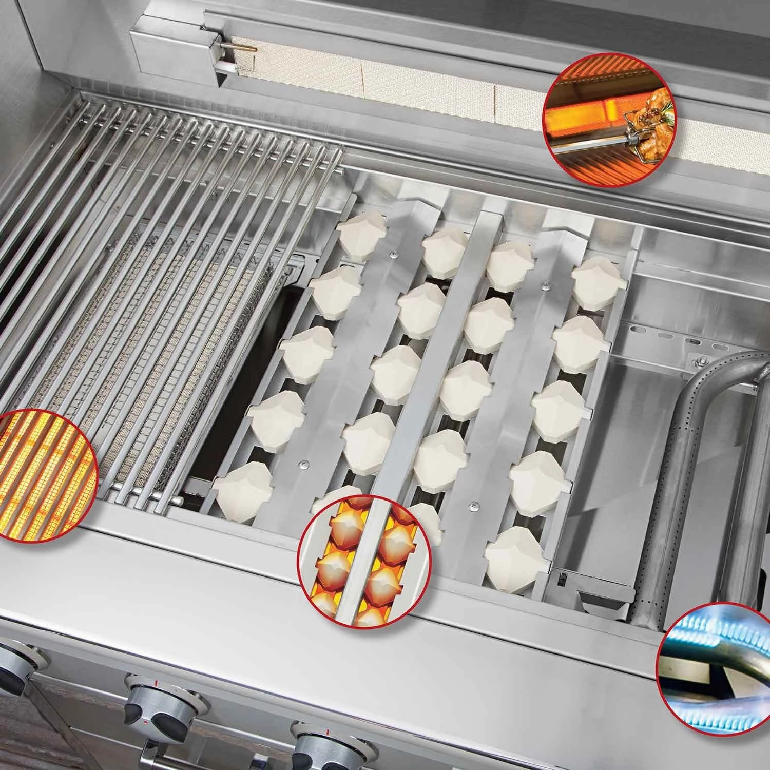 Delta Heat 38-Inch Gas Grill with Rotisserie and Sear Zone DHBQ38RS