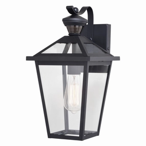 Derby One Light Outdoor Motion Sensor Wall Light Matte BlackOutdoor wall sconces with motion sensor