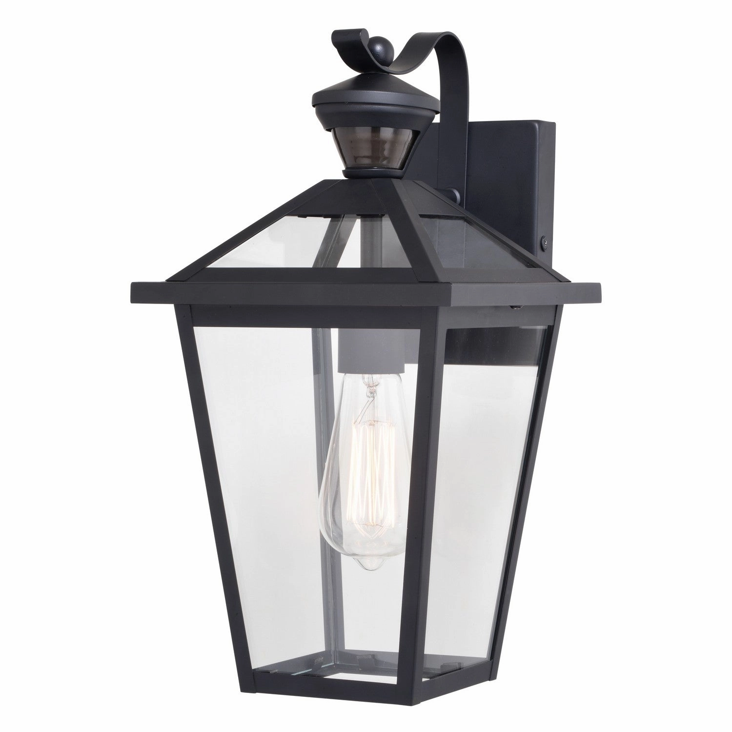 Derby One Light Outdoor Motion Sensor Wall Light Matte BlackOutdoor wall sconces with motion sensor