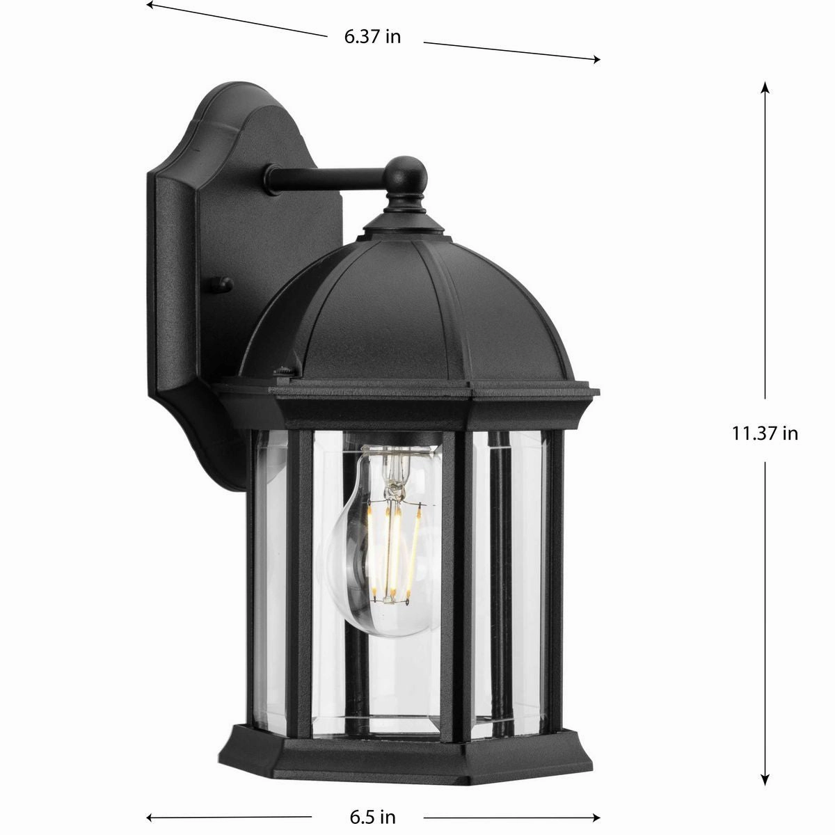 Dillard One Light Outdoor Wall Lantern Black