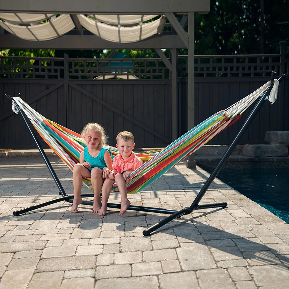 Double Polyester Hammock with Stand (9ft/280cm) - Ciao