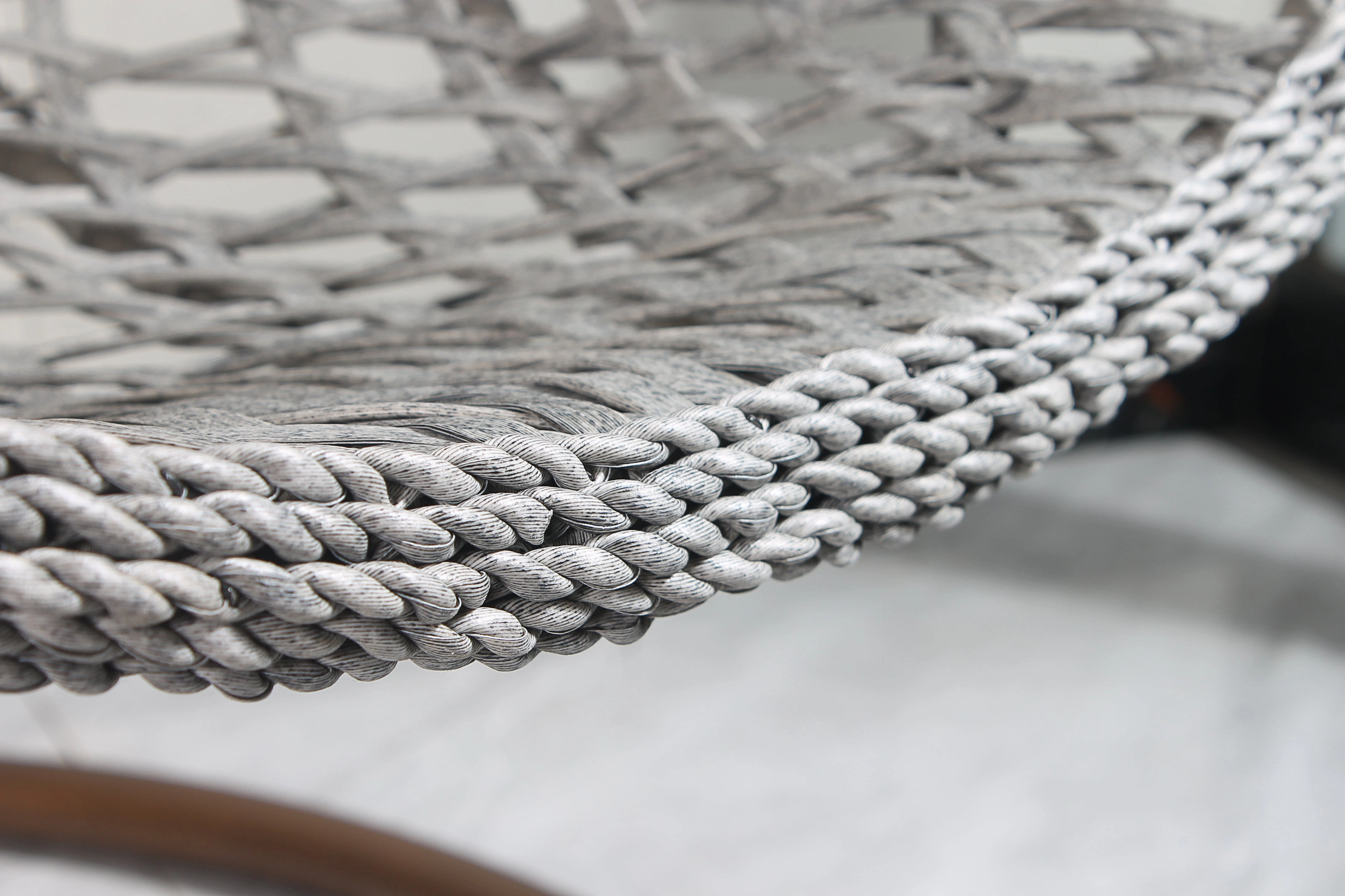 Double Seat Hanging Egg Chair Luxury - Grey Basket & Grey Cushion