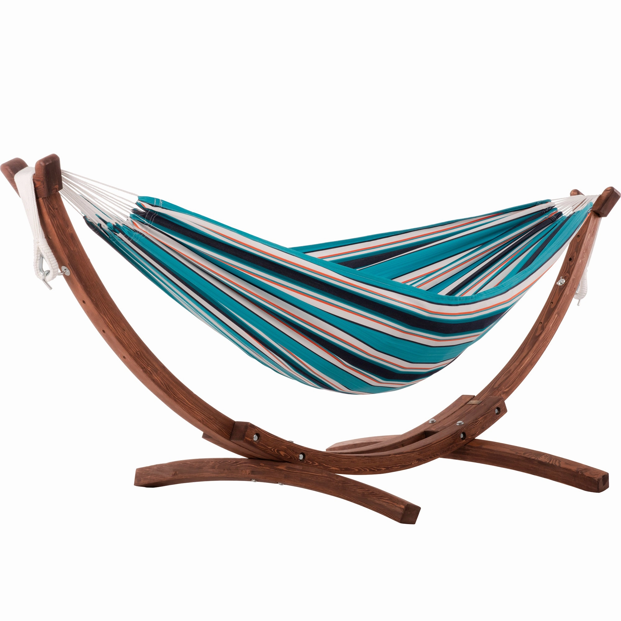 Double Sunbrella Hammock with Solid Pine Stand (8ft/260cm) - Token Surfside lightweight portable hammock for camping