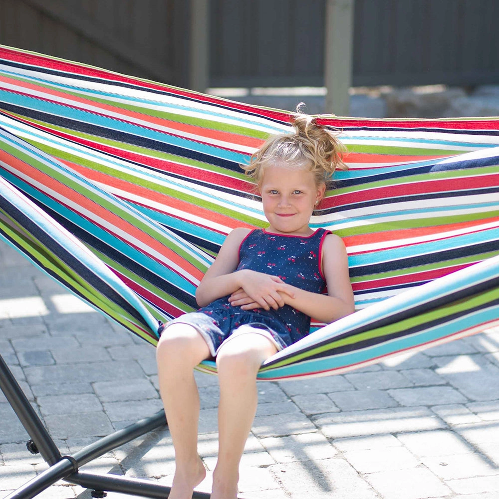 Double Sunbrella Hammock with Stand (9ft/280cm) - Carousel Confetti