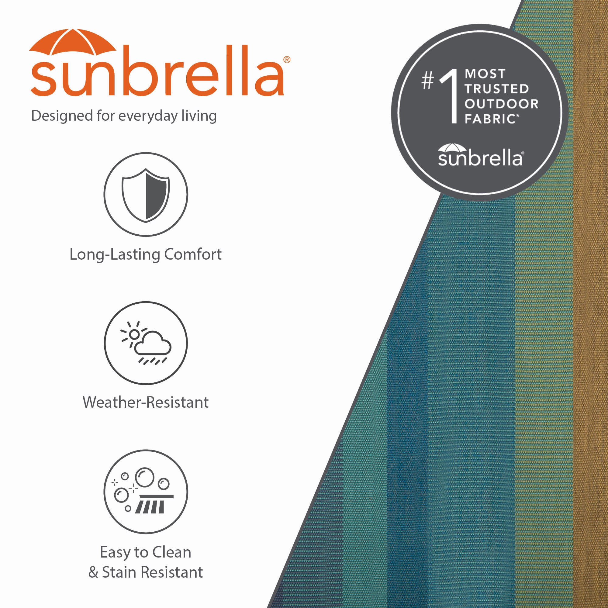 Double Sunbrella Hammock with Stand (9ft/280cm) - Lagoon