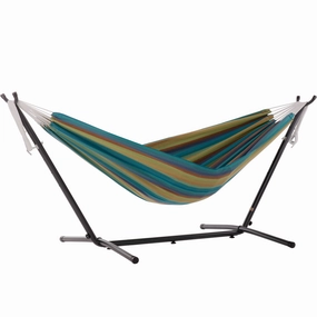 Double Sunbrella Hammock with Stand (9ft/280cm) - Lagoon lightweight portable hammock for camping
