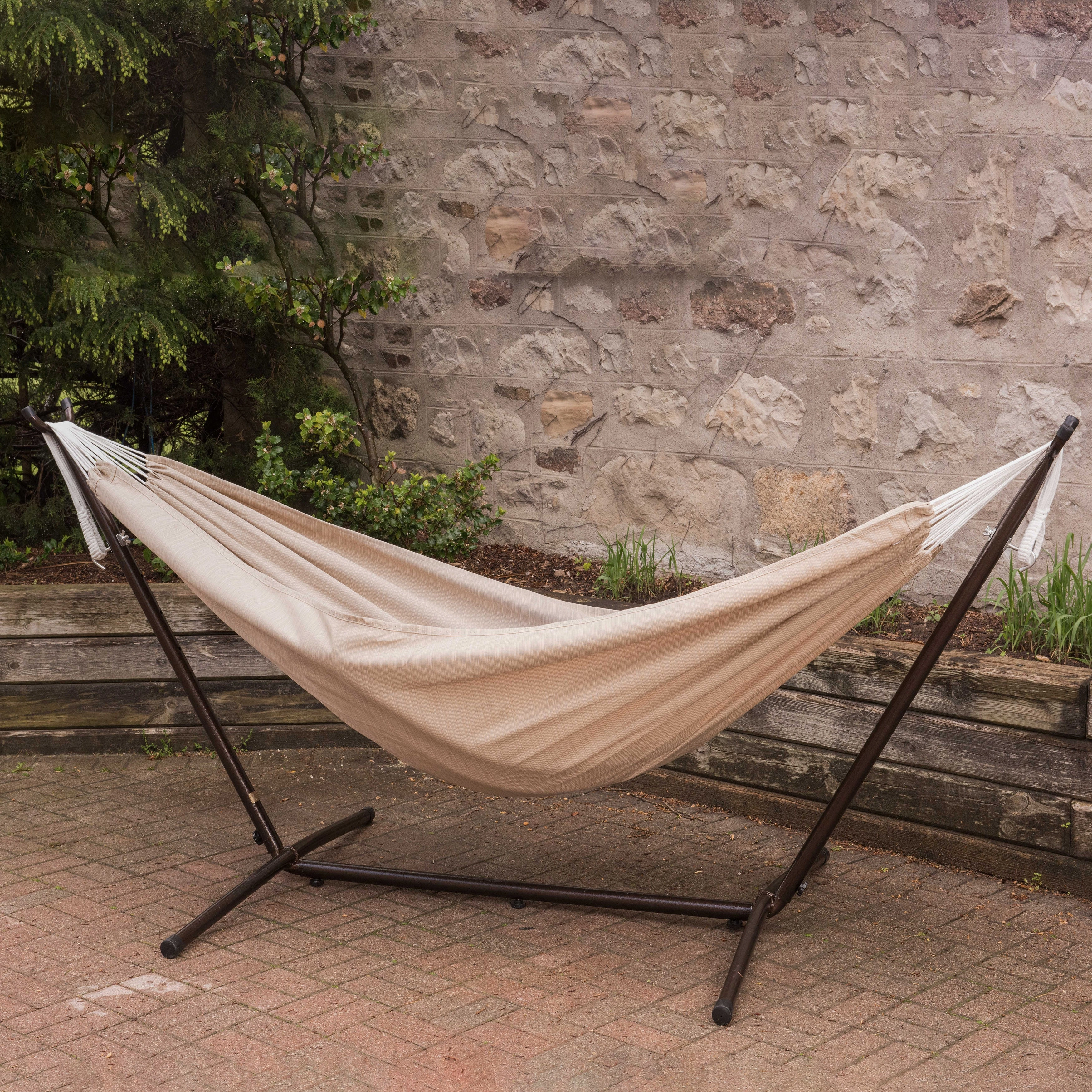 Double Sunbrella Hammock with Stand (9ft/280cm) - Sand