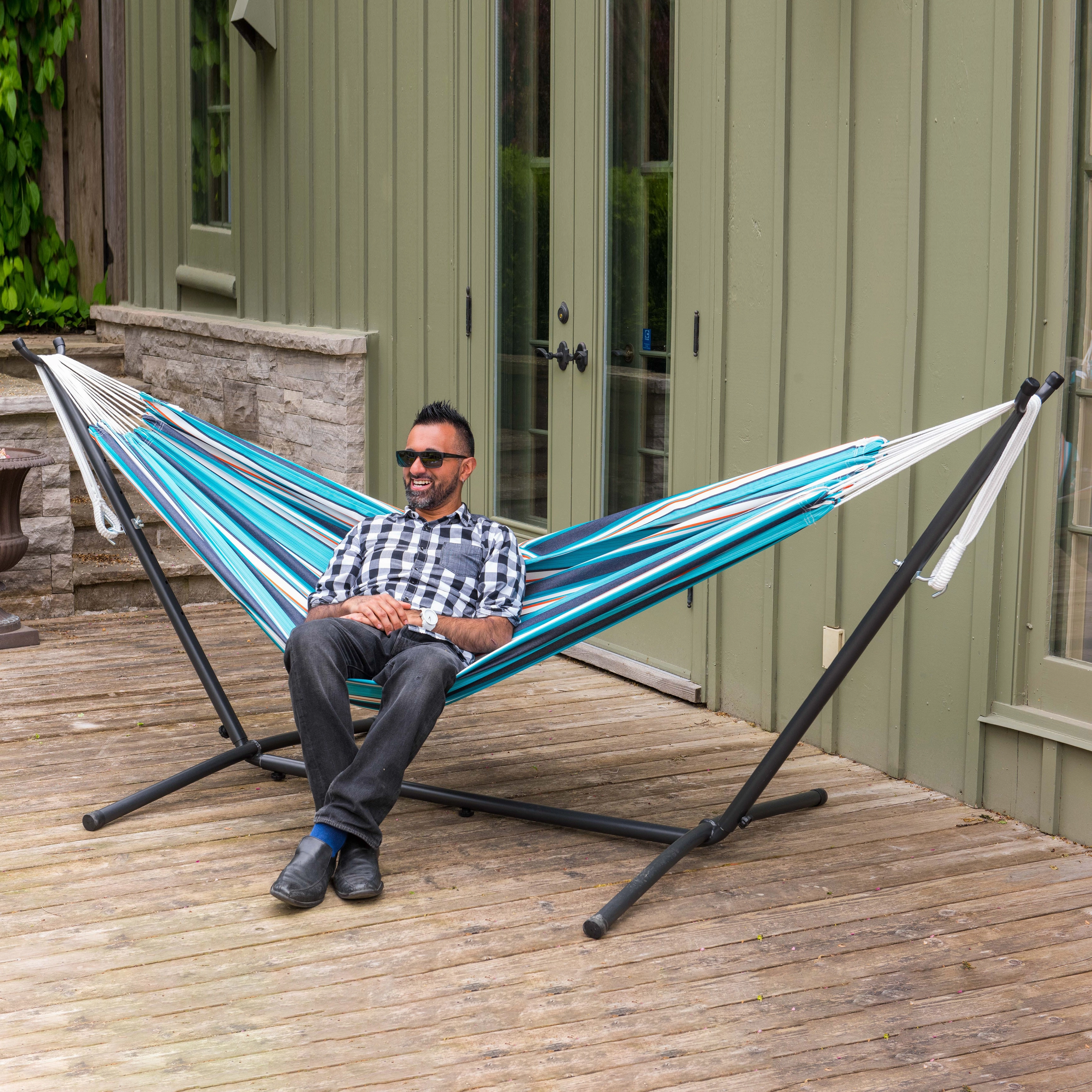 Double Sunbrella Hammock with Stand (9ft/280cm) - Token Surfside