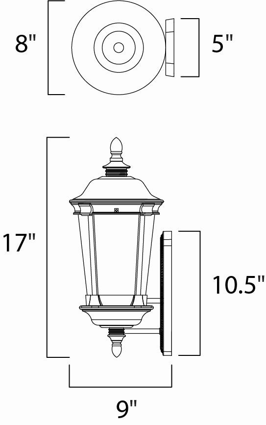 Dover DC One Light Outdoor Wall Lantern Bronze
