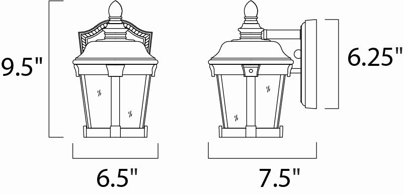 Dover VX One Light Outdoor Wall Lantern Bronze
