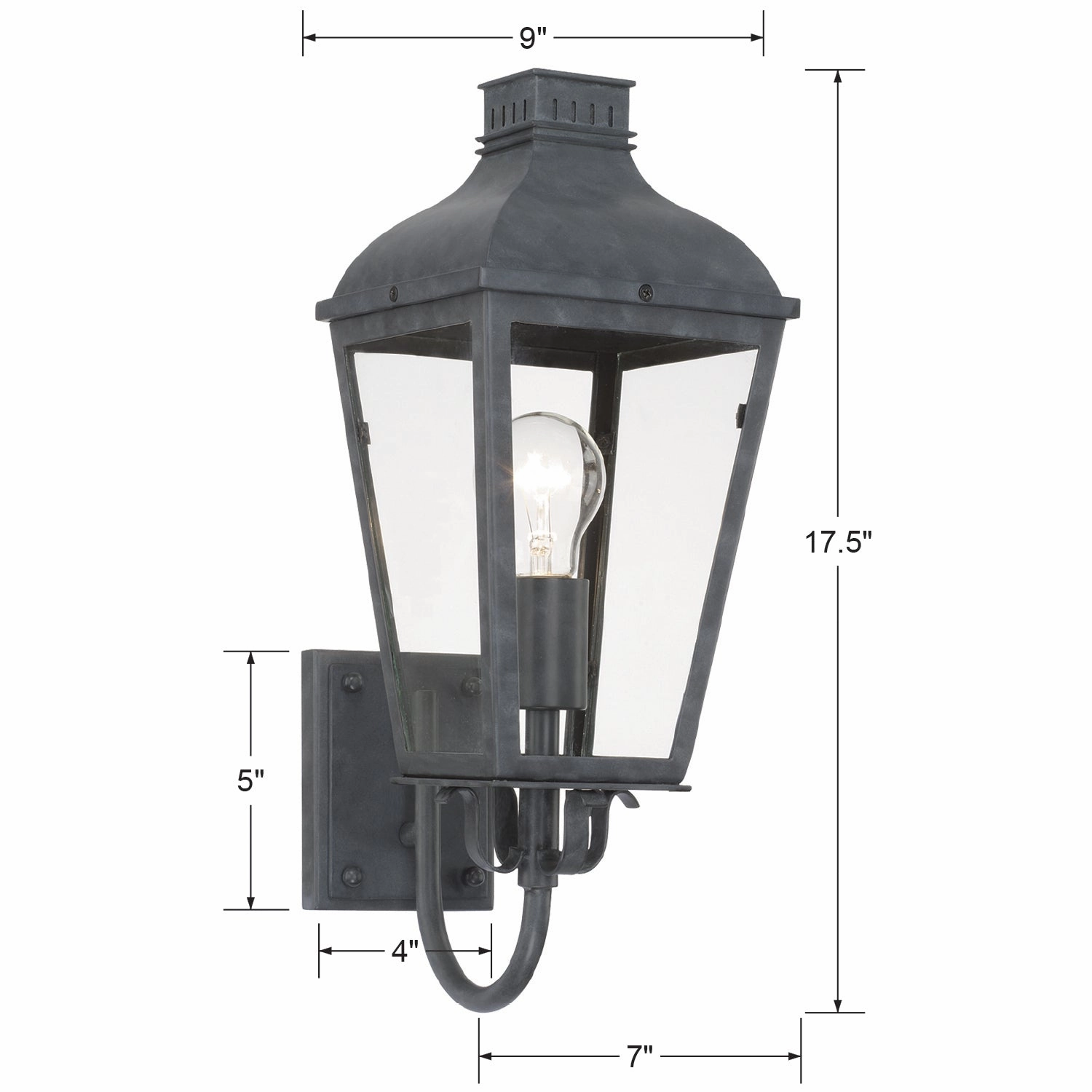 Dumont One Light Outdoor Wall Sconce Graphite