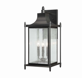 Dunnmore Three Light Wall Lantern BlackOutdoor wall sconces with motion sensor