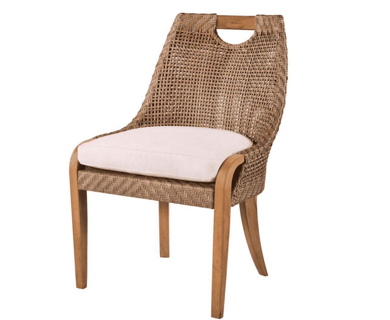 Eastern Shores Woven & Teak Outdoor Dining Side Chairweatherproof teak dining table and chairs