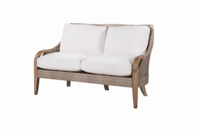 Eastern Shores Woven & Teak Outdoor Love Seatweatherproof teak dining table and chairs