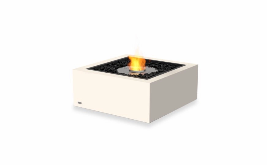 Ecosmart Fire Base 30 Fire Pit Table - Bone Finish / Stainless Steel Burner - ESF.O.BAS.30.BOoutdoor fire table set with chairs