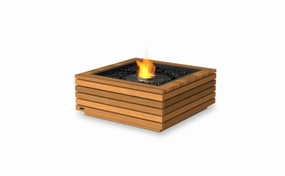 Ecosmart Fire Base 30 Fire Pit Table - Teak Finish / Black Burner - ESF.O.BAS.30.TN.Boutdoor fire table set with chairs