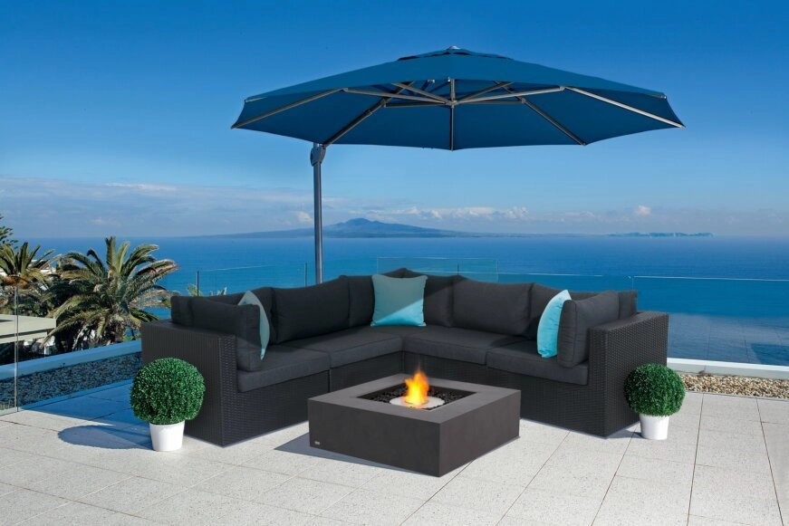 Ecosmart Fire Base 40 Fire Pit Table - Bone Finish / Black Burner - ESF.O.BAS.40.BO.B