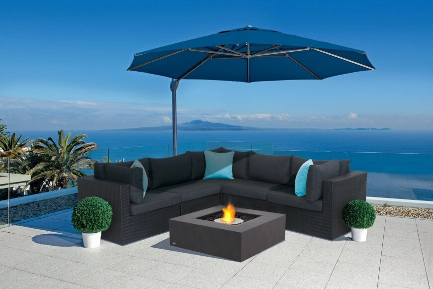 Ecosmart Fire Base 40 Fire Pit Table - Graphite Finish / Black Burner - ESF.O.BAS.40.GH.B