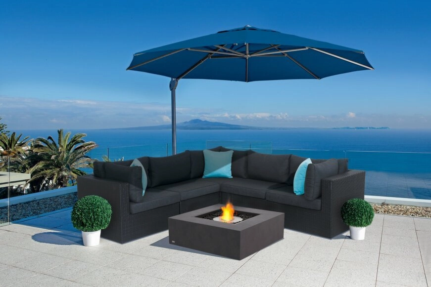 Ecosmart Fire Base 40 Fire Pit Table - Graphite Finish / Stainless Steel Burner - ESF.O.BAS.40.GH