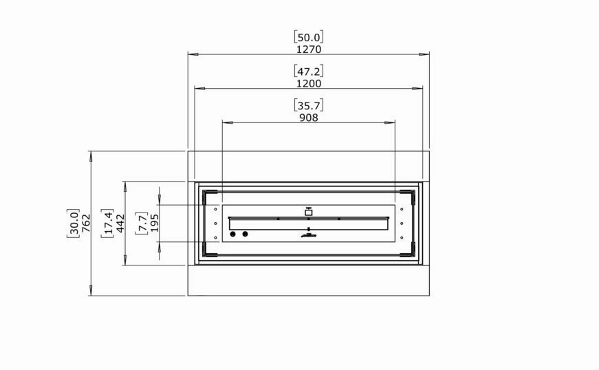Ecosmart Fire Cosmo 50 Fire Pit Table - Natural Finish / Stainless Steel Burner - ESF.O.CMO.50.NA