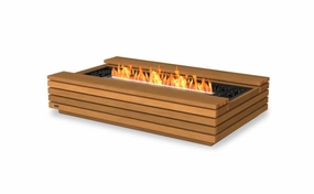 Ecosmart Fire Cosmo 50 Fire Pit Table - Teak Finish / Black Burner - ESF.O.CMO.50.TN.Boutdoor fire table set with chairs