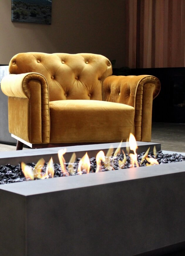 Ecosmart Fire Cosmo 50 Fire Pit Table - Teak Finish / Stainless Steel Burner - ESF.O.CMO.50.TN