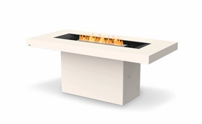 Ecosmart Fire Gin 90 (Bar) Fire Pit Table - Bone Finish / Stainless Steel Burner - ESF.O.GIN.90.B.BOoutdoor fire table set with chairs