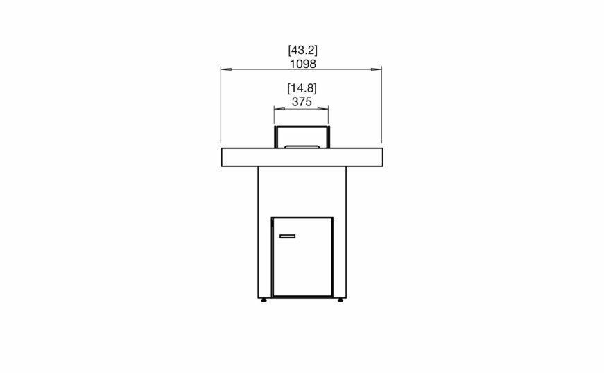 Ecosmart Fire Gin 90 (Bar) Fire Pit Table - Graphite Finish / Black Burner - ESF.O.GIN.90.B.GH.B