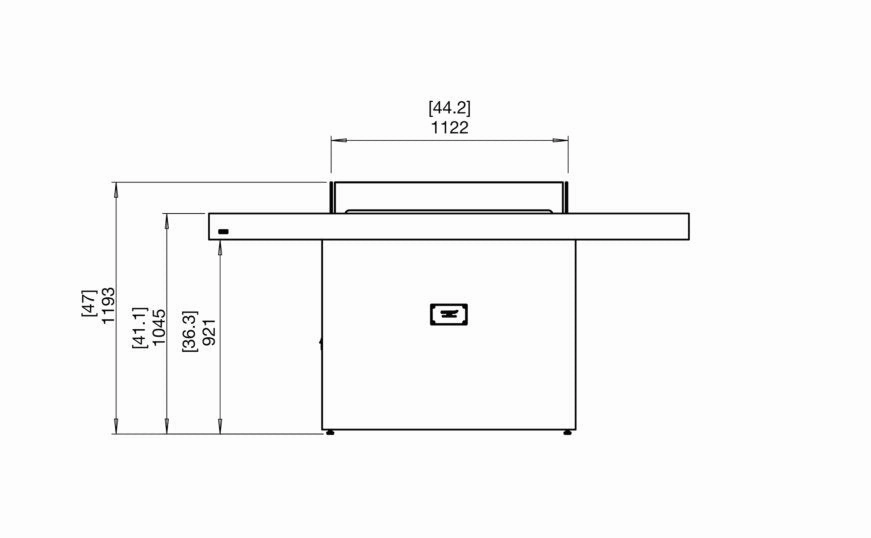Ecosmart Fire Gin 90 (Bar) Fire Pit Table - Graphite Finish / Stainless Steel Burner - ESF.O.GIN.90.B.GH