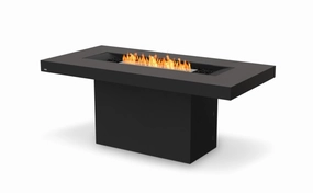 Ecosmart Fire Gin 90 (Bar) Fire Pit Table - Graphite Finish / Stainless Steel Burner - ESF.O.GIN.90.B.GHoutdoor fire table set with chairs