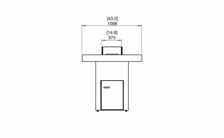 Ecosmart Fire Gin 90 (Bar) Fire Pit Table - Teak Finish / Black Burner - ESF.O.GIN.90.B.TN.B
