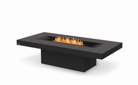 Ecosmart Fire Gin 90 (Chat)Fire Pit Table - Graphite Finish / Black Burner - ESF.O.GIN.90.C.GH.Boutdoor fire table set with chairs