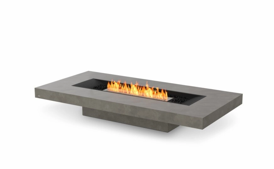 Ecosmart Fire Gin 90 (Low) Fire Pit Table - Natural Finish / Stainless Steel Burner - ESF.O.GIN.90.L.NAoutdoor fire table set with chairs
