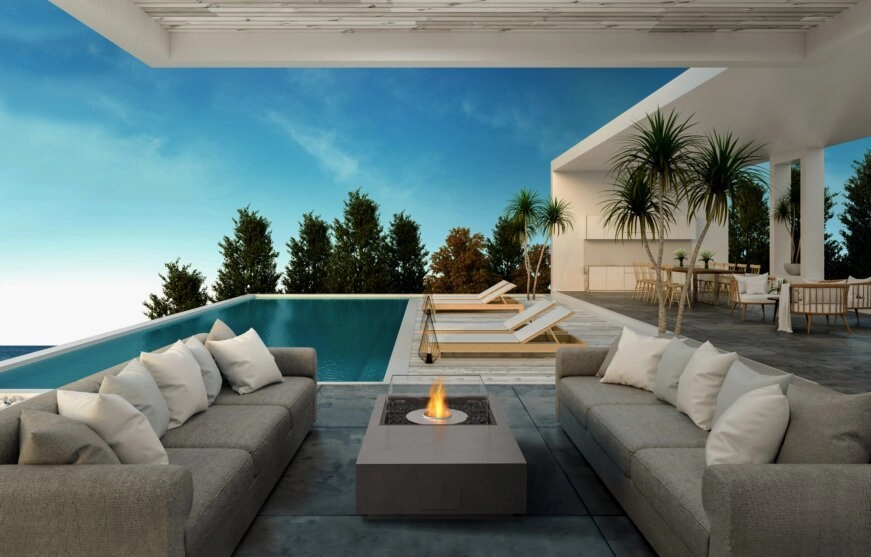 Ecosmart Fire Manhattan 50 Fire Pit Table - Graphite Finish / Black Burner - ESF.O.MHA.50.GH.B
